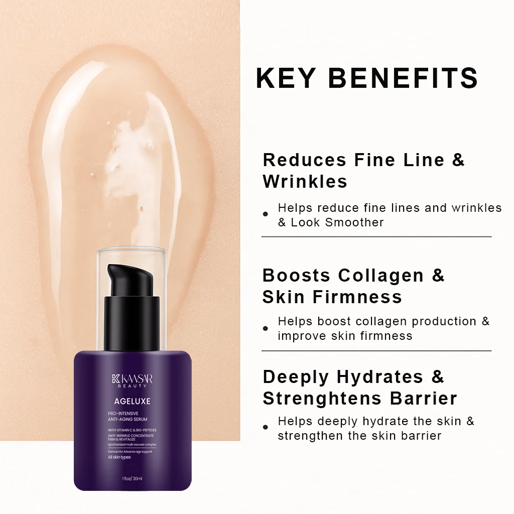 Ageluxe Anti Aging Serum – Vitamine C, Niacinamide & Bio Peptiden voor Stevigheid & Glow