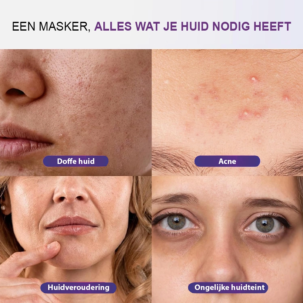 LED Masker – Gezichtsmasker Lichttherapie met 7 Modi & NIR Licht
