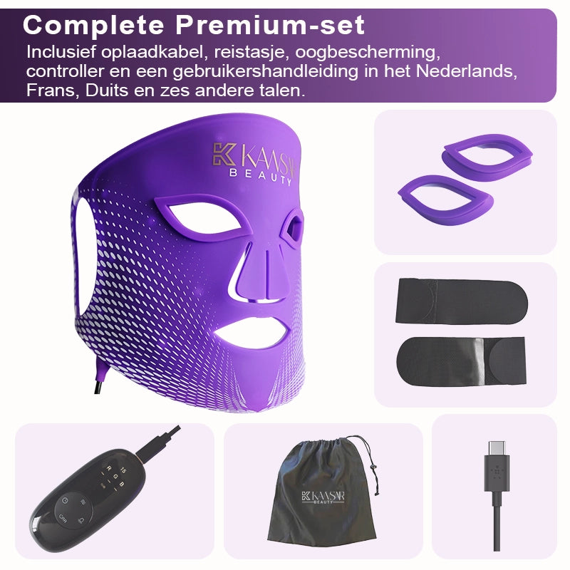 LED Masker – Gezichtsmasker Lichttherapie met 7 Modi & NIR Licht