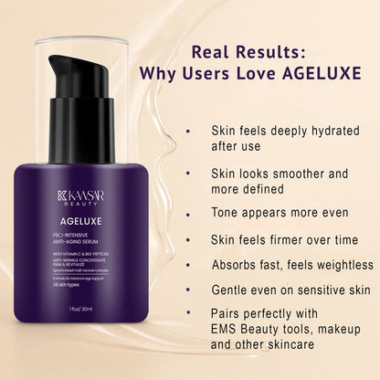Ageluxe Anti Aging Serum – Vitamine C, Niacinamide & Bio Peptiden voor Stevigheid & Glow