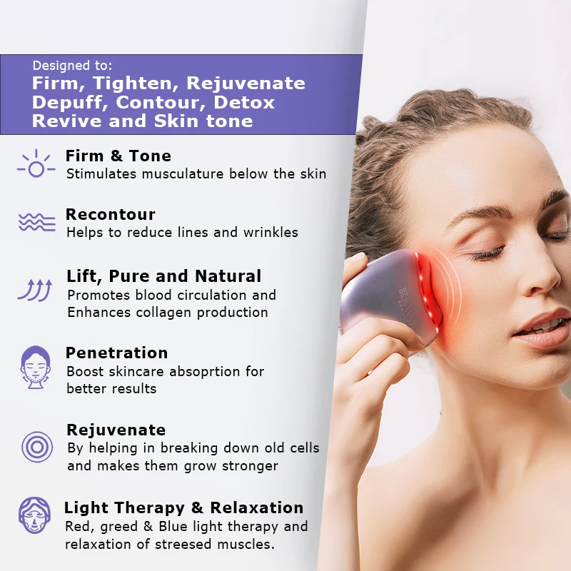 EMS Gua Sha | Appareil de soin et de beauté avec luminothérapie