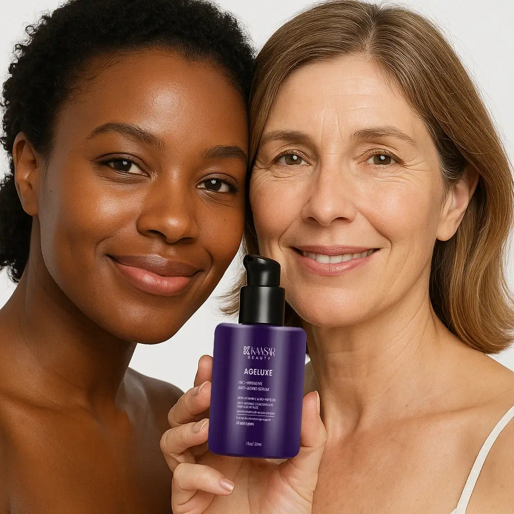 Sérum anti-âge Ageluxe – Vitamine C, niacinamide et biopeptides pour une peau ferme et éclatante 