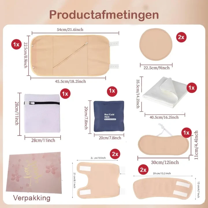 Castor Olie Pack Set Compleet – 12-Delig – 100% Biologisch Katoen – Voor Buik, Nek, Borsten, Knieën, Armen, Benen & Voeten - Afbeelding 12