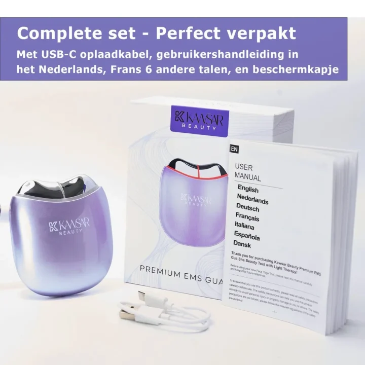 Premium EMS Gua Sha | Huidverzorgings & Beauty tool met Lichttherapie - Afbeelding 7