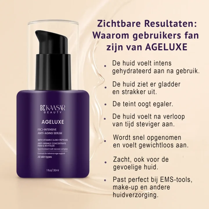 Ageluxe Anti Aging Serum – Vitamine C, Niacinamide & Bio Peptiden voor Stevigheid & Glow - Afbeelding 6